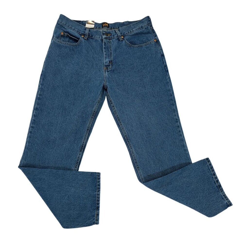 Lee Mens Relaxed Fit Blue Denim Jeans 34x30, Classic Style Durable & Comfortable